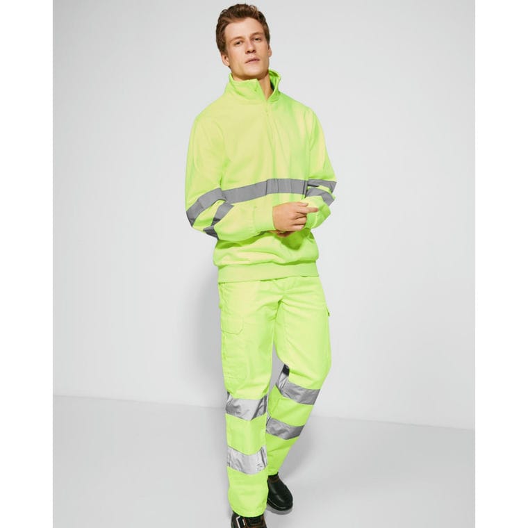 Pantaloni lungi cu bandă reflectorizantă ALFA GALBEN FLUORESCENT Mărime 38