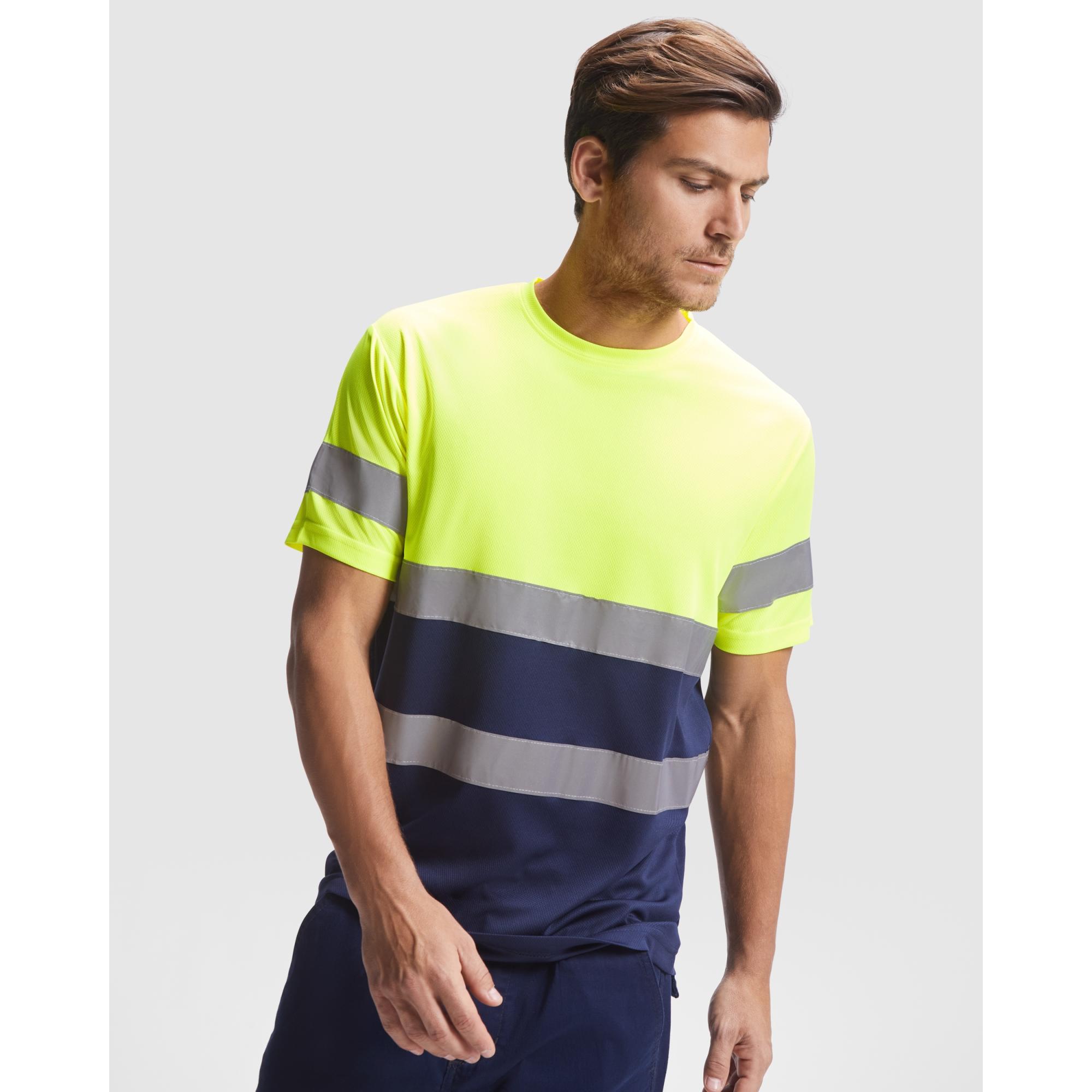 Tricou cu bandă reflectorizană DELTA ROJO LABORAL GALBEN FLUORESCENT L