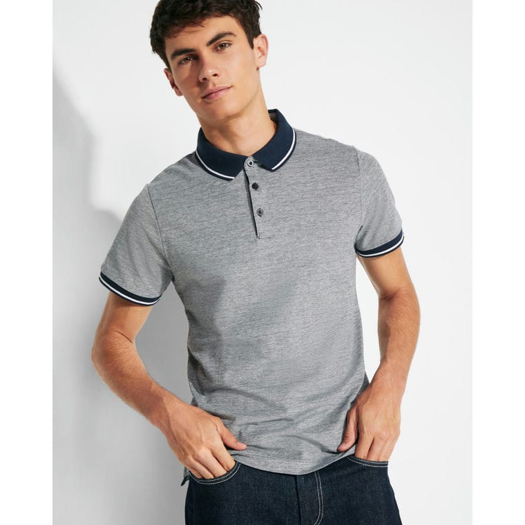 Tricou polo pentru bărbați BOWIE ROȘU MELANJ L