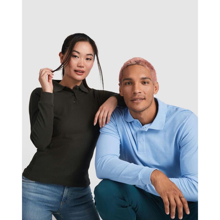 Tricou polo pentru bărbați ESTRELLA L/S ALBASTRU ROYAL XXL