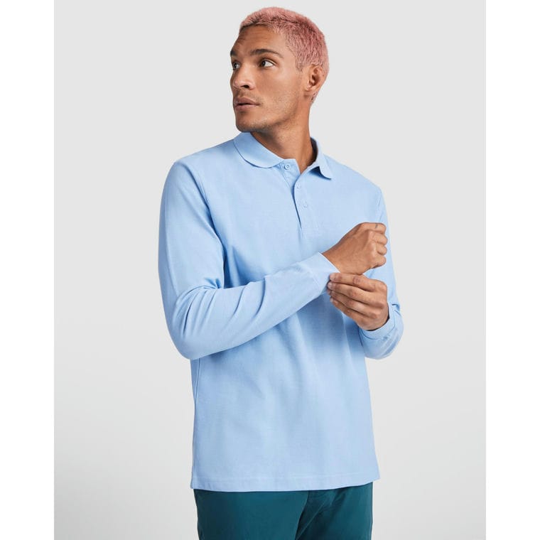 Tricou polo pentru bărbați ESTRELLA L/S ALBASTRU ROYAL XXL