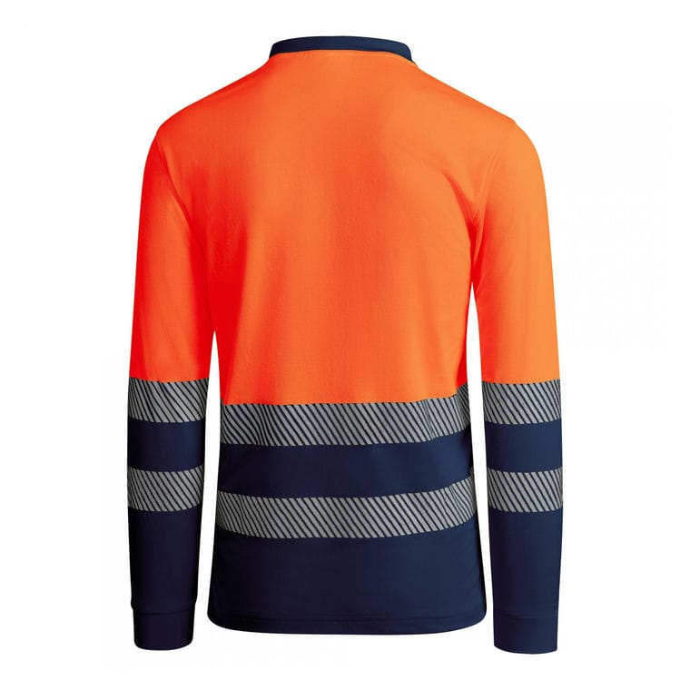 Tricou polo pentru bărbați ATRIO LS BLEUMARIN / PORTOCALIU S