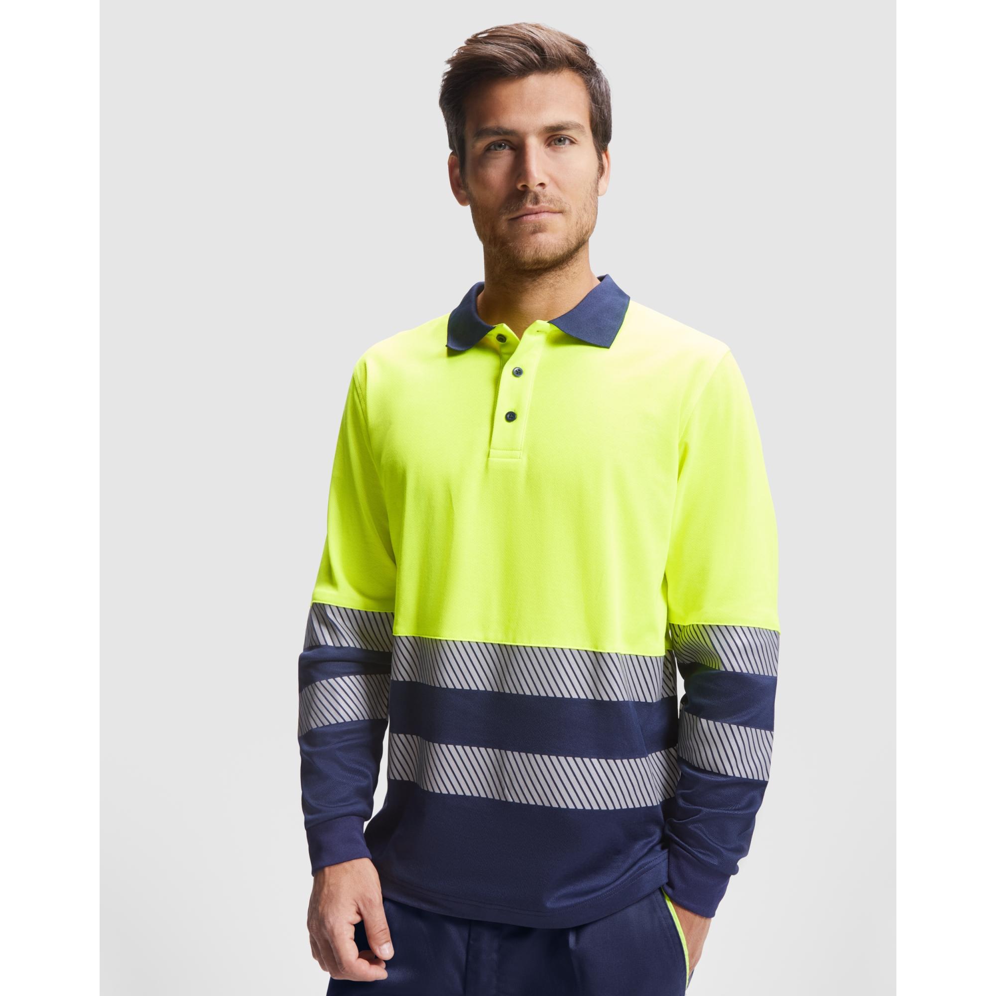 Tricou polo pentru bărbați ATRIO LS ROJO LABORAL GALBEN FLUORESCENT M