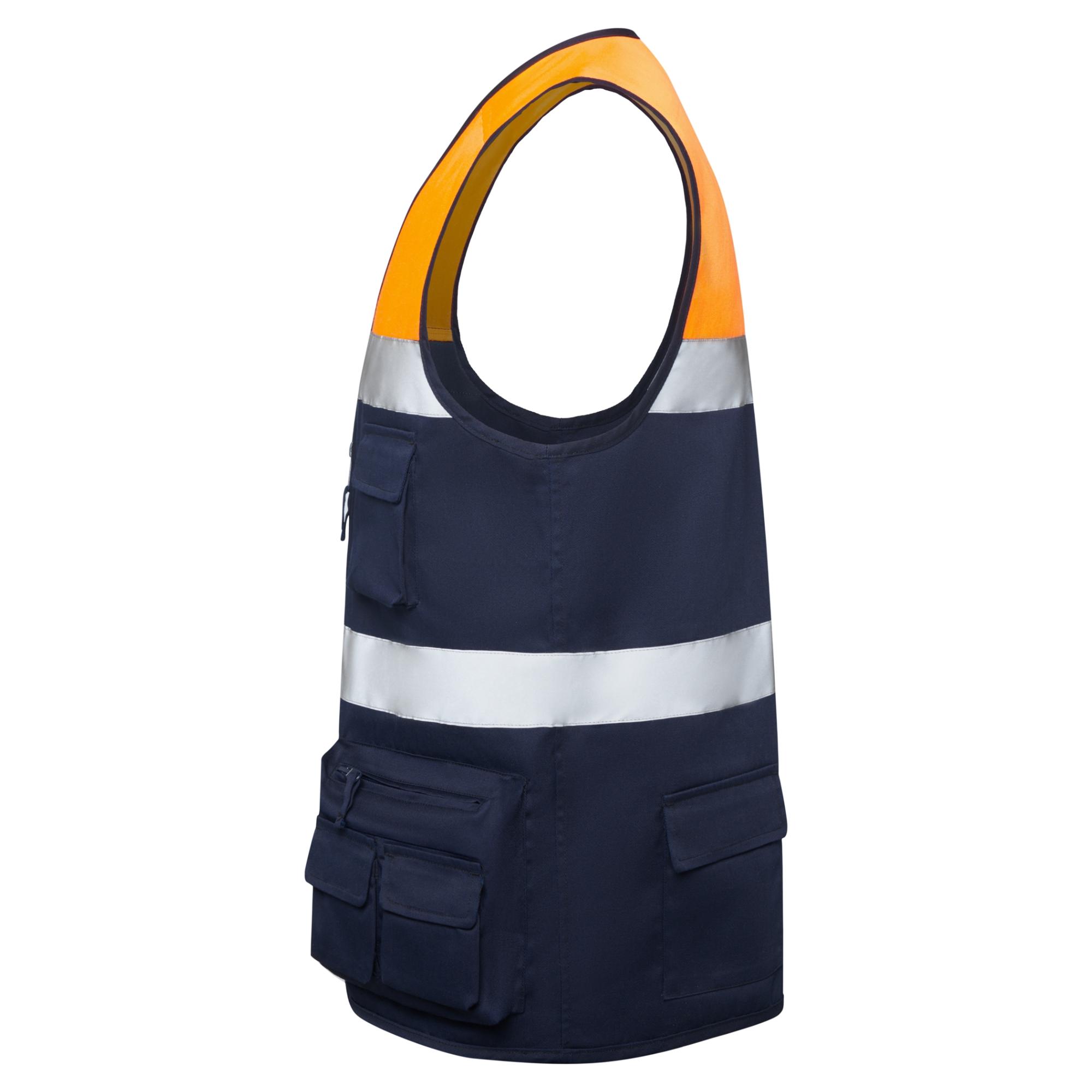 Vestă de lucru Unisex BETA BLEUMARIN PORTOCALIU FLUORESCENT XXL