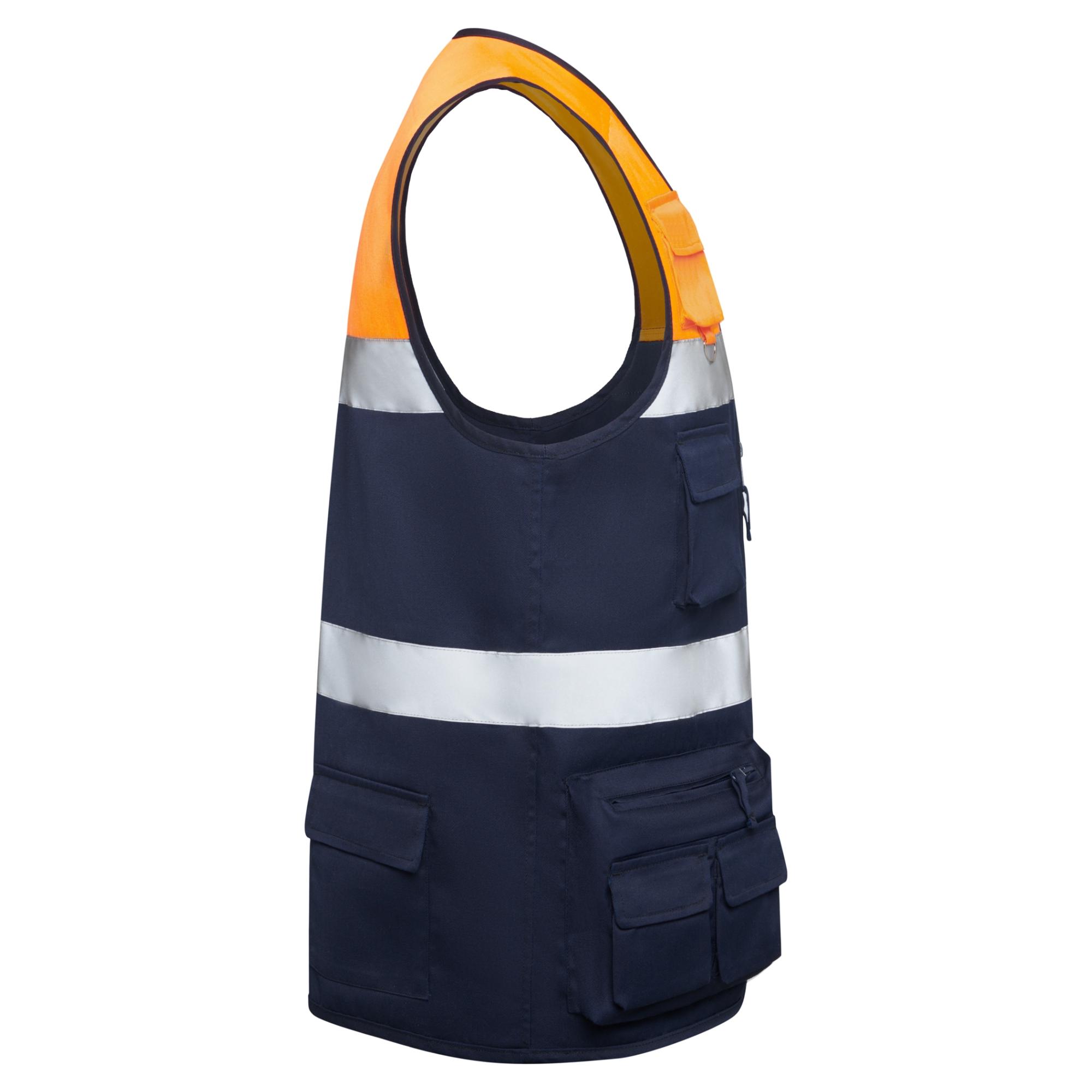 Vestă de lucru Unisex BETA BLEUMARIN PORTOCALIU FLUORESCENT XXL