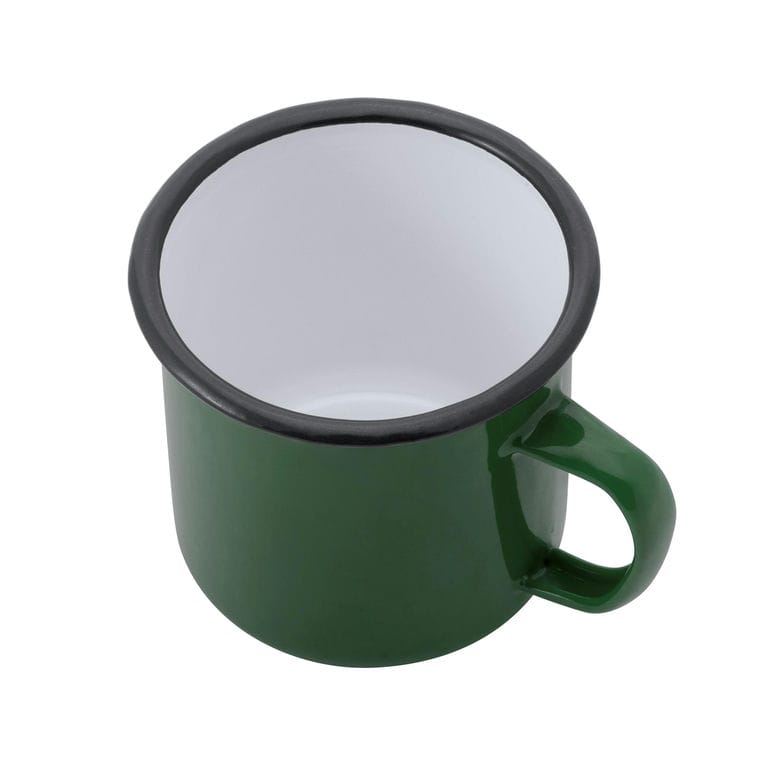 Cană din metal ANON VERDE STICLĂ