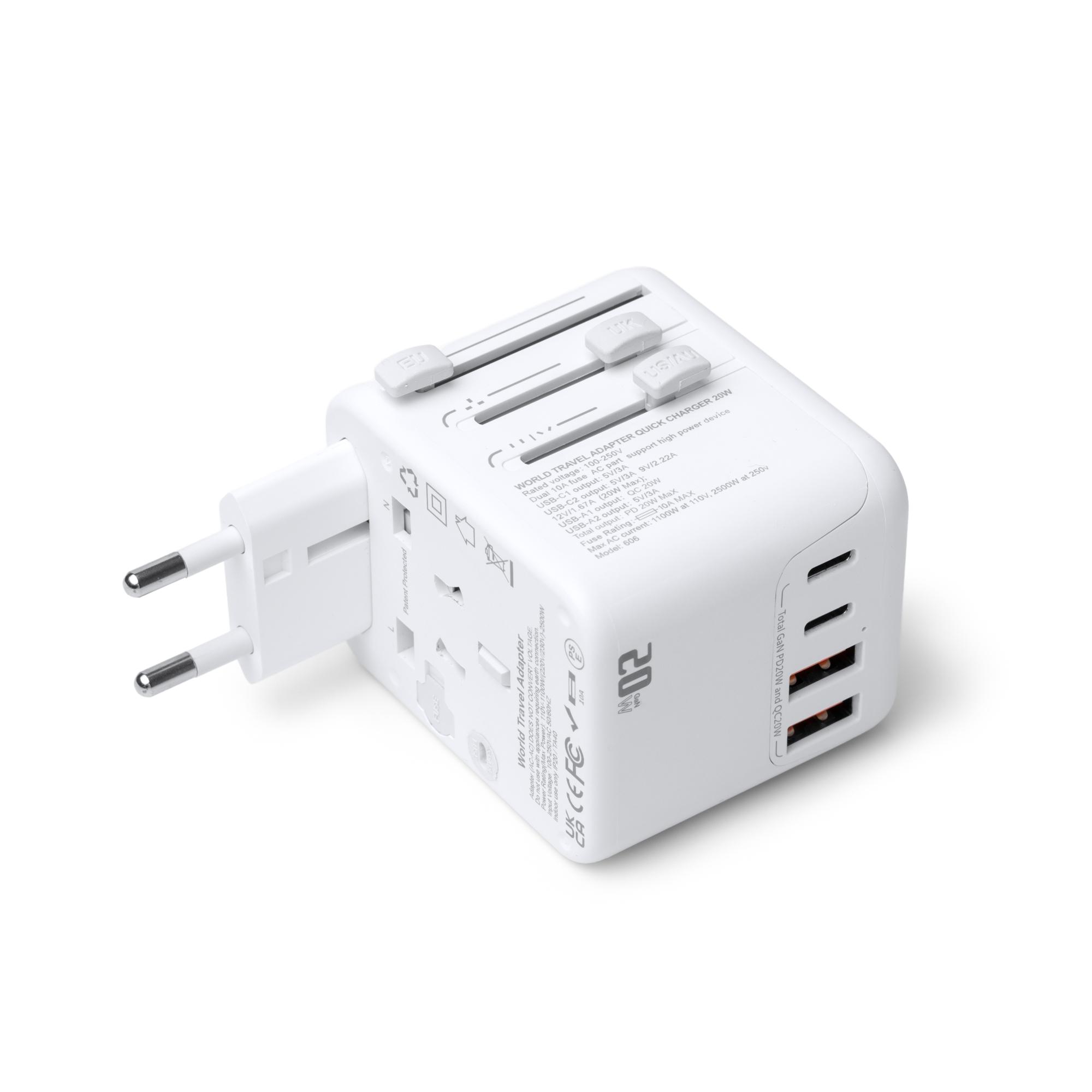 Adaptor călătorie Watik ALB Marime universala