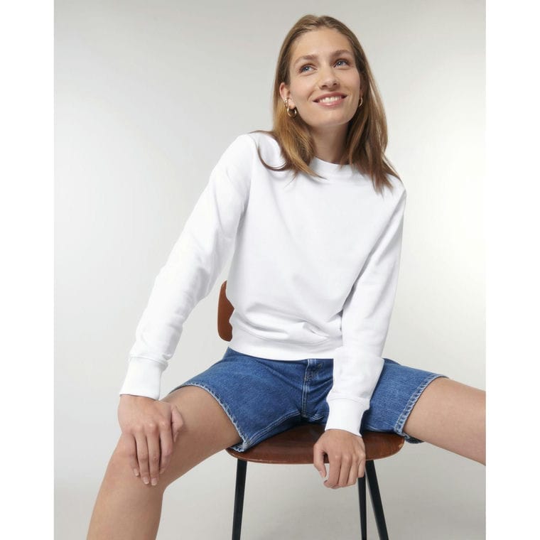 Bluză cu guler rotund Unisex Matcher White XL