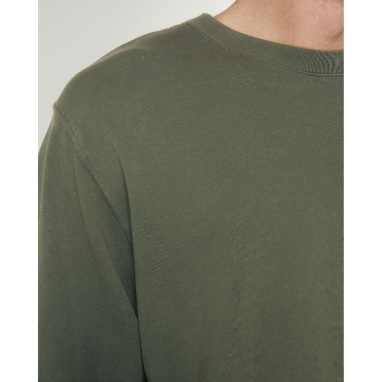 Bluză cu guler rotund Unisex Matcher Vintage G. Dyed Khaki M