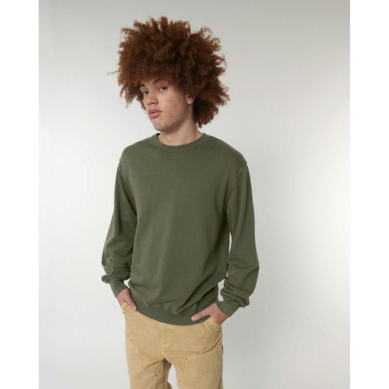 Bluză cu guler rotund Unisex Matcher Vintage G. Dyed Khaki M