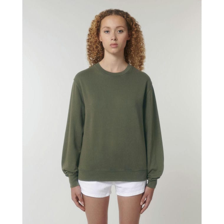 Bluză cu guler rotund Unisex Matcher Vintage G. Dyed Khaki M