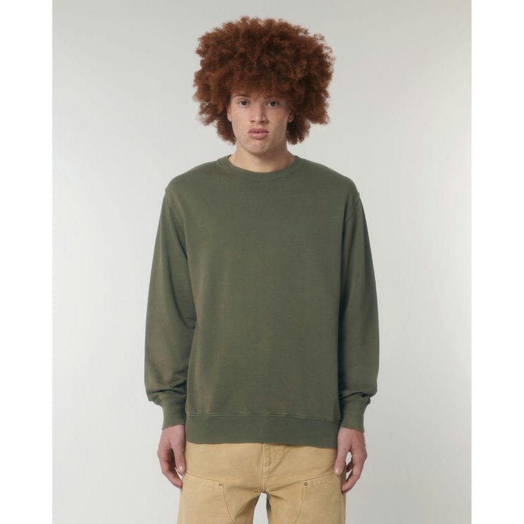 Bluză cu guler rotund Unisex Matcher Vintage G. Dyed Khaki M