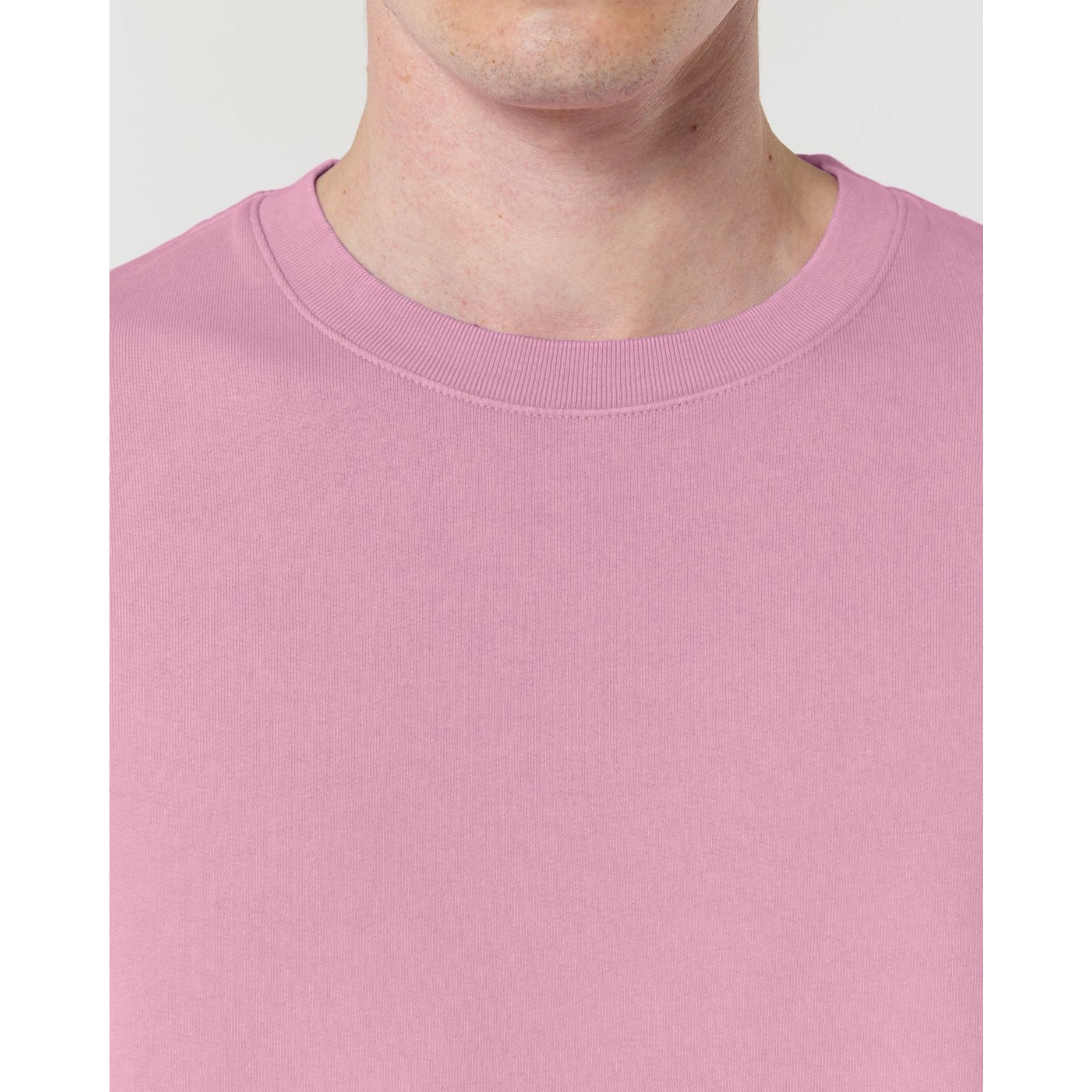 Bluză cu guler rotund Unisex Matcher Vintage G. Dyed Bubble Pink 3XL