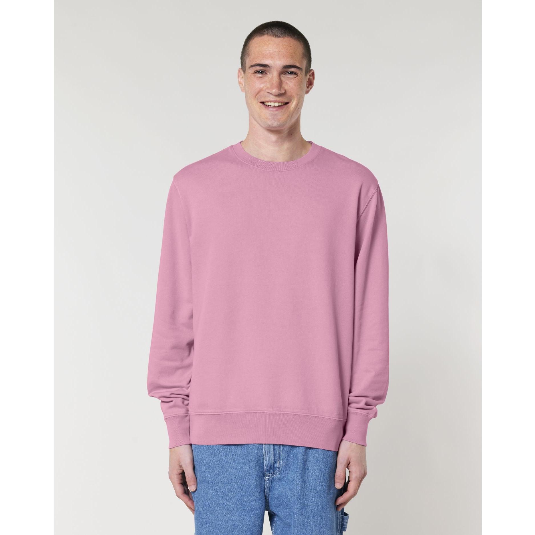Bluză cu guler rotund Unisex Matcher Vintage G. Dyed Bubble Pink 3XL