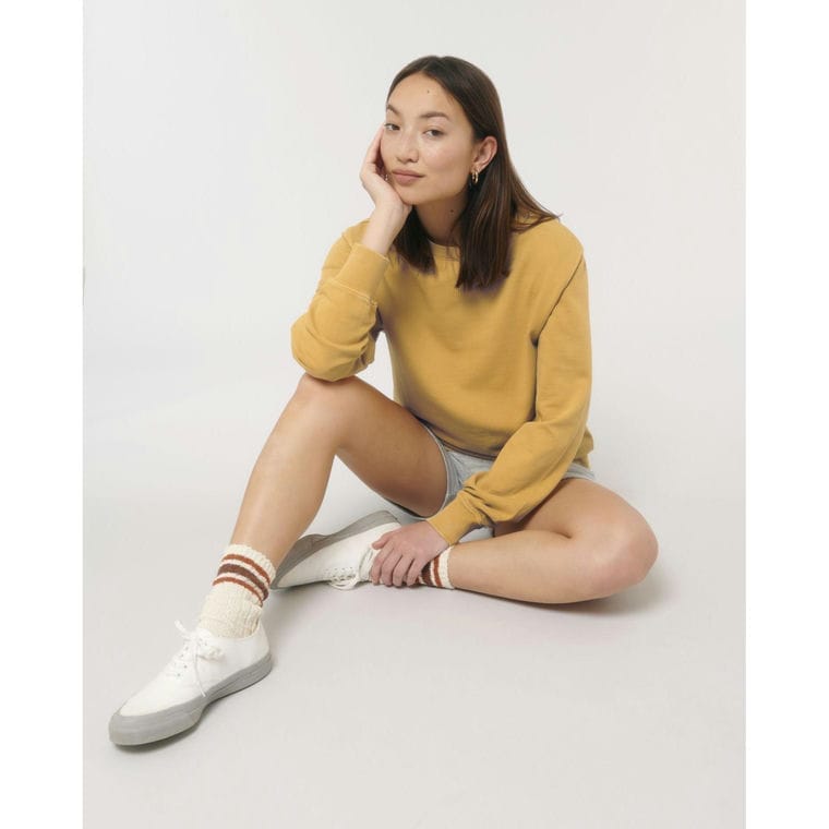 Bluză cu guler rotund Unisex Matcher Vintage G. Dyed Gold Ochre XL