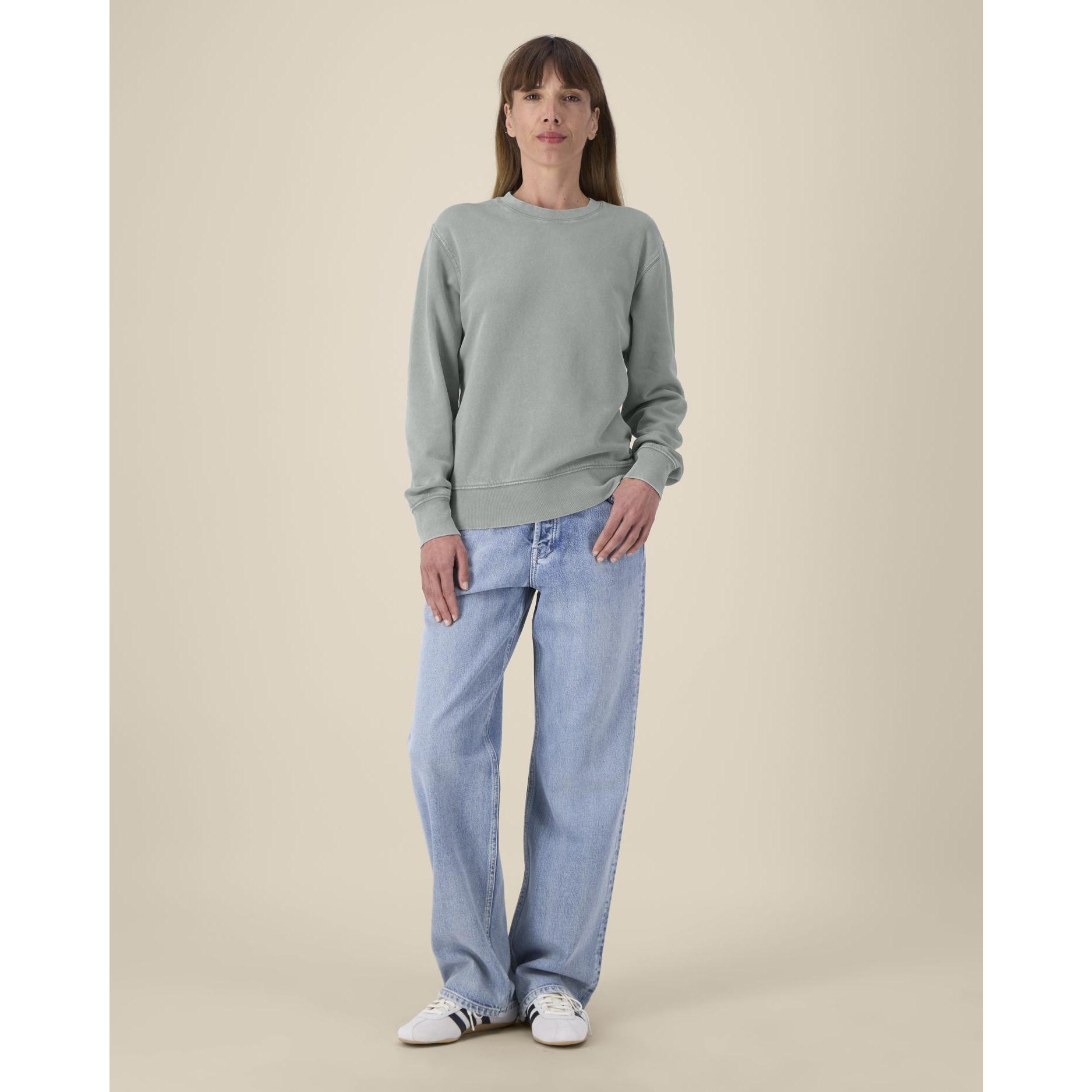 Bluză cu guler rotund Unisex Matcher Vintage G. Dyed Misty Grey 2XS
