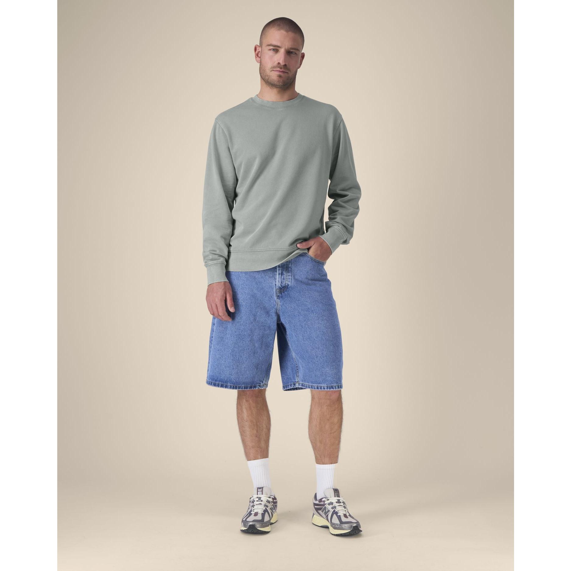 Bluză cu guler rotund Unisex Matcher Vintage G. Dyed Misty Grey 2XS