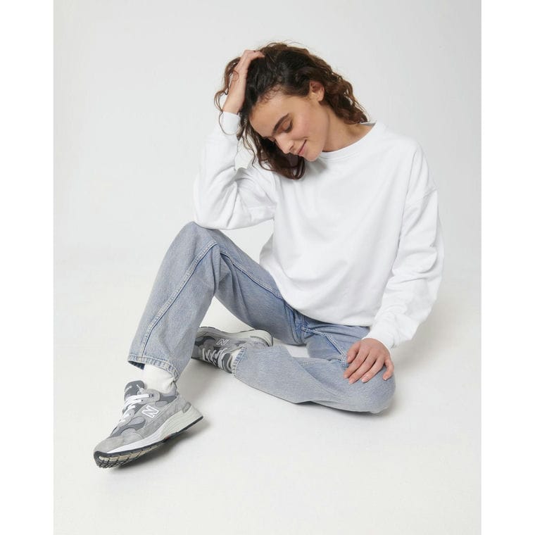 Bluză cu guler rotund Unisex Ledger Dry White L