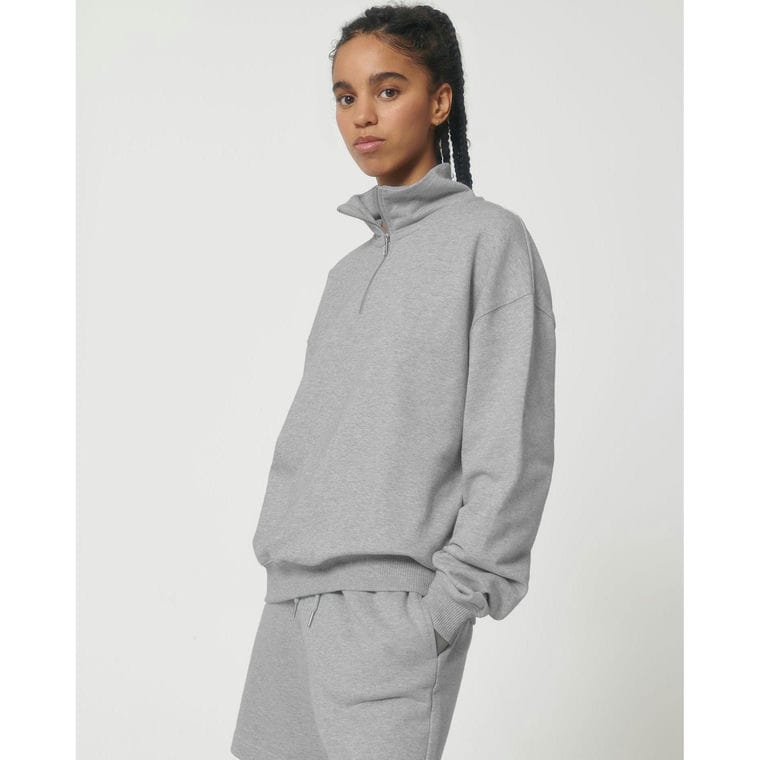 Bluză cu guler rotund Unisex Miller Dry Heather Grey XXL