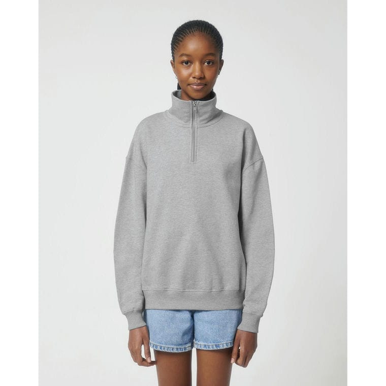 Bluză cu guler rotund Unisex Miller Dry Heather Grey XXL