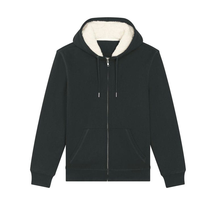 Hanorac cu glugă unisex cu fermoar Hygger Sherpa Black