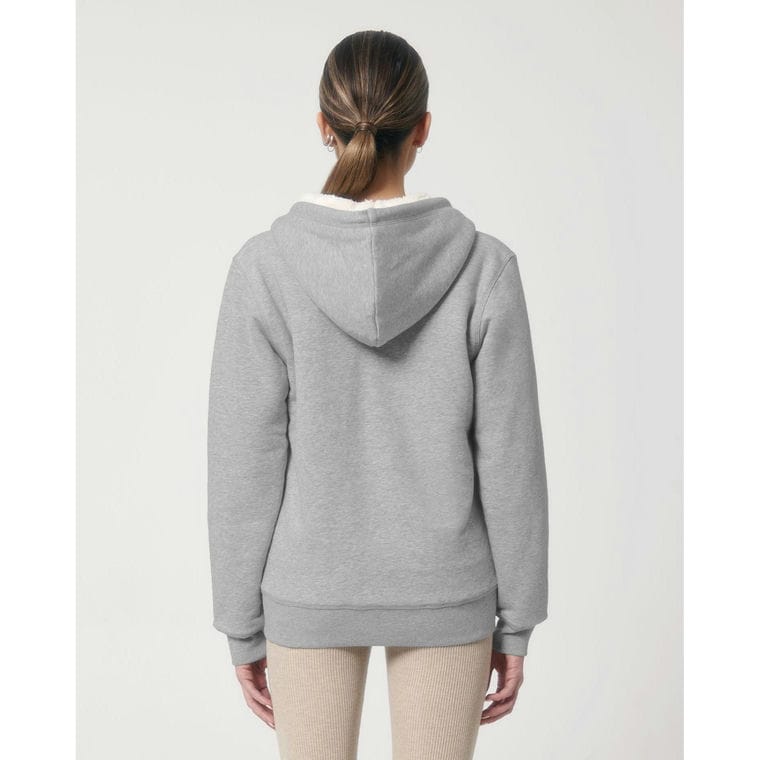 Hanorac cu glugă unisex cu fermoar Hygger Sherpa Heather Grey XS