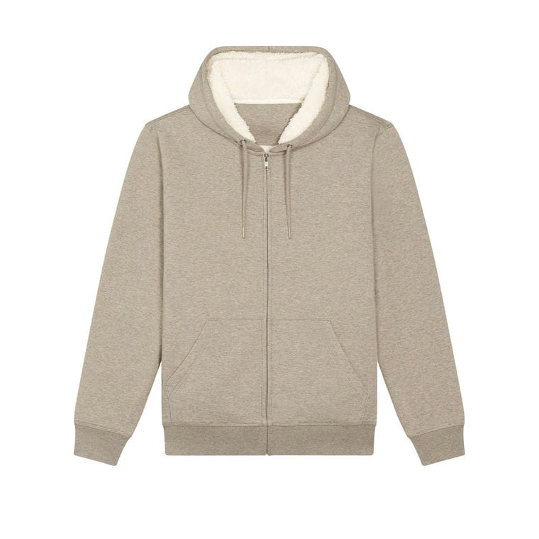 Hanorac cu glugă unisex cu fermoar Hygger Sherpa Heather Sand