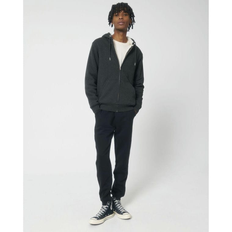 Hanorac cu glugă unisex cu fermoar Hygger Sherpa Dark Heather Grey M