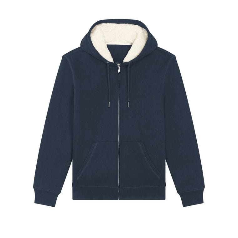 Hanorac cu glugă unisex cu fermoar Hygger Sherpa French Navy