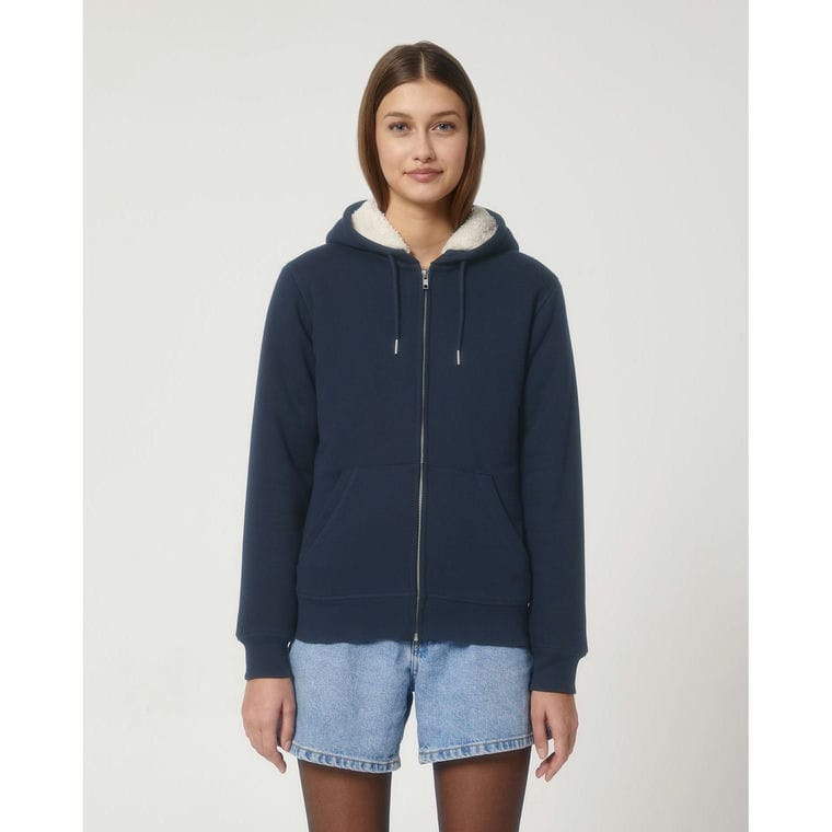 Hanorac cu glugă unisex cu fermoar Hygger Sherpa French Navy 3XL