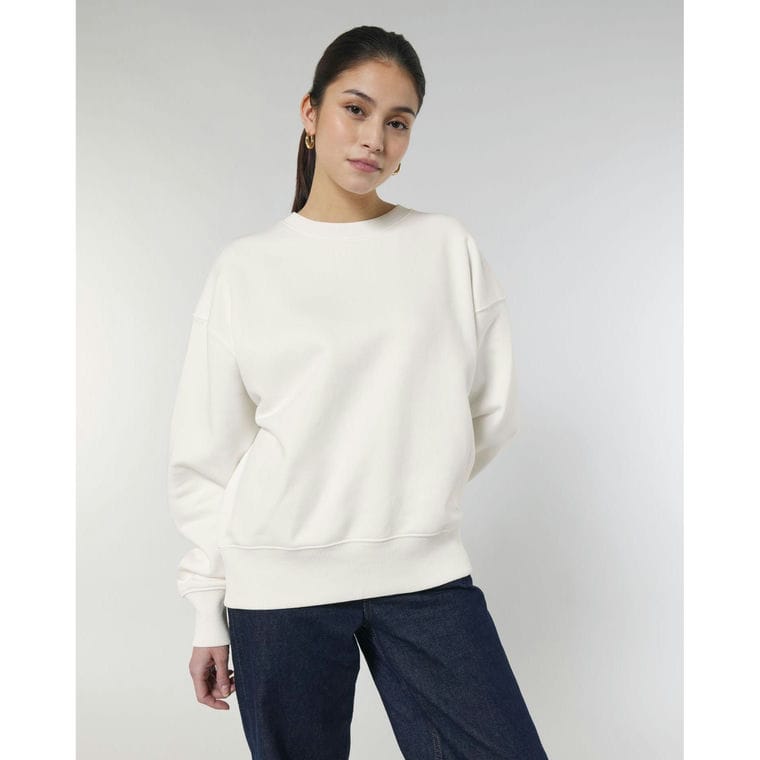 Bluză cu guler rotund Unisex Radder Off White S