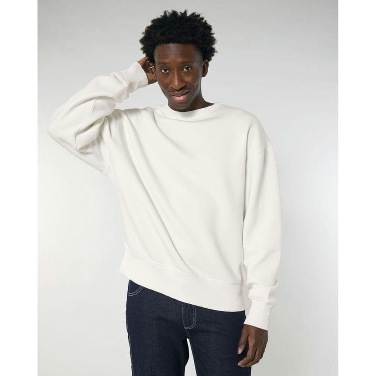 Bluză cu guler rotund Unisex Radder Off White S