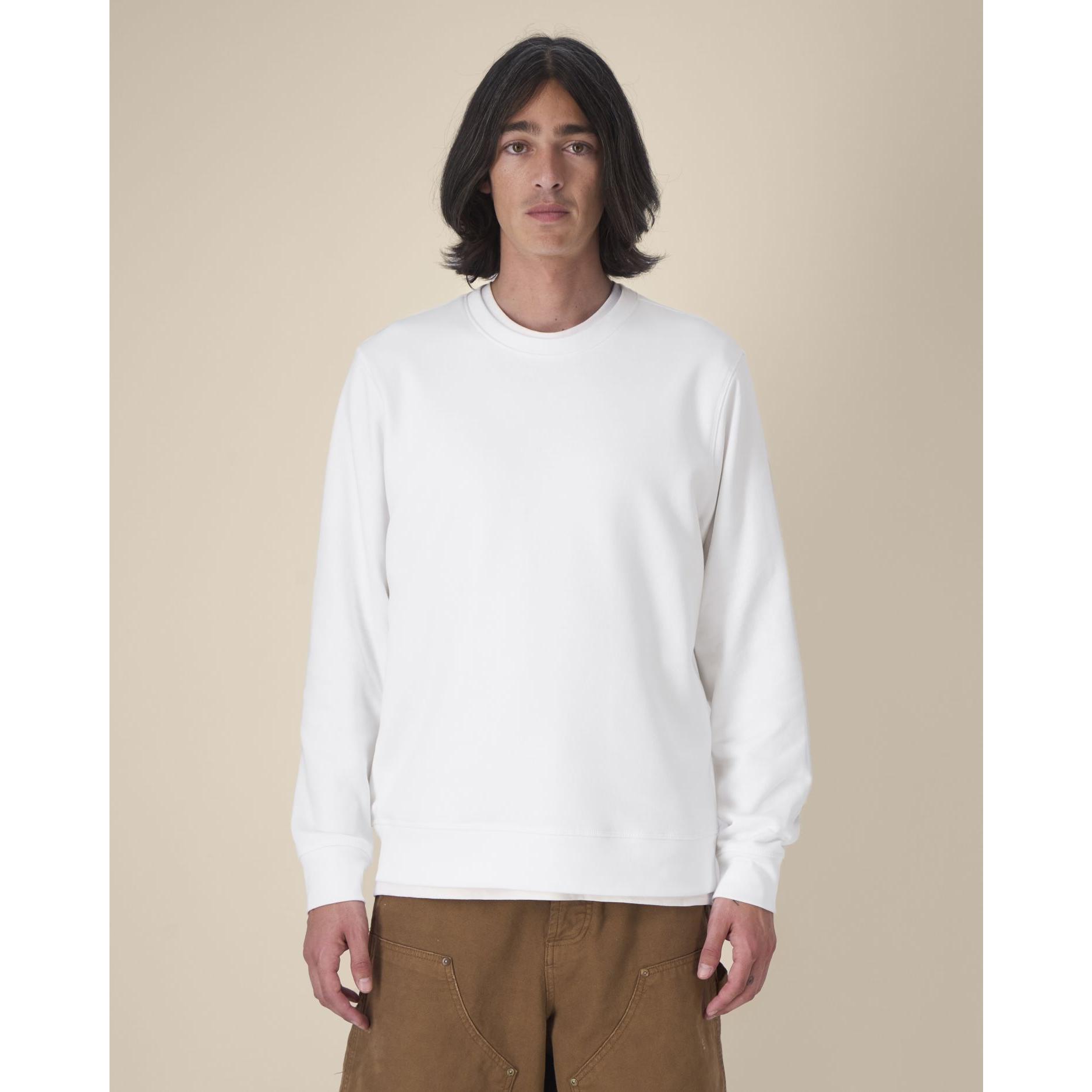 Bluză cu guler rotund Unisex Roller White L
