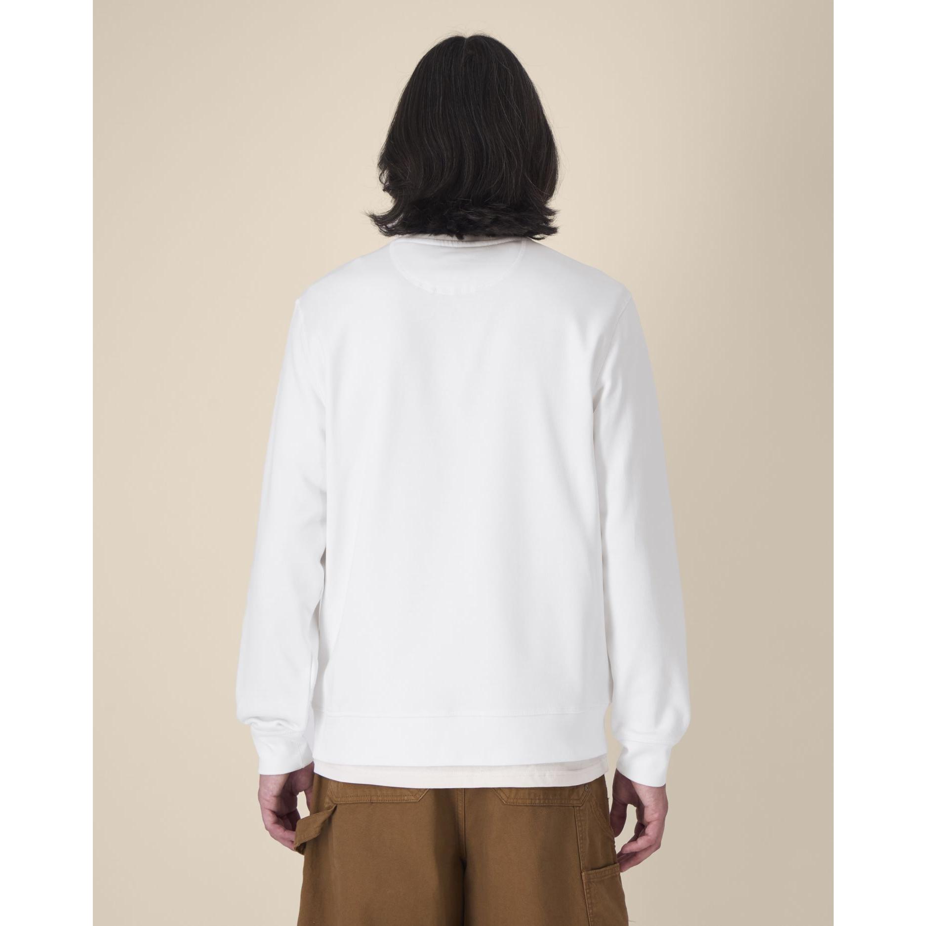 Bluză cu guler rotund Unisex Roller White L