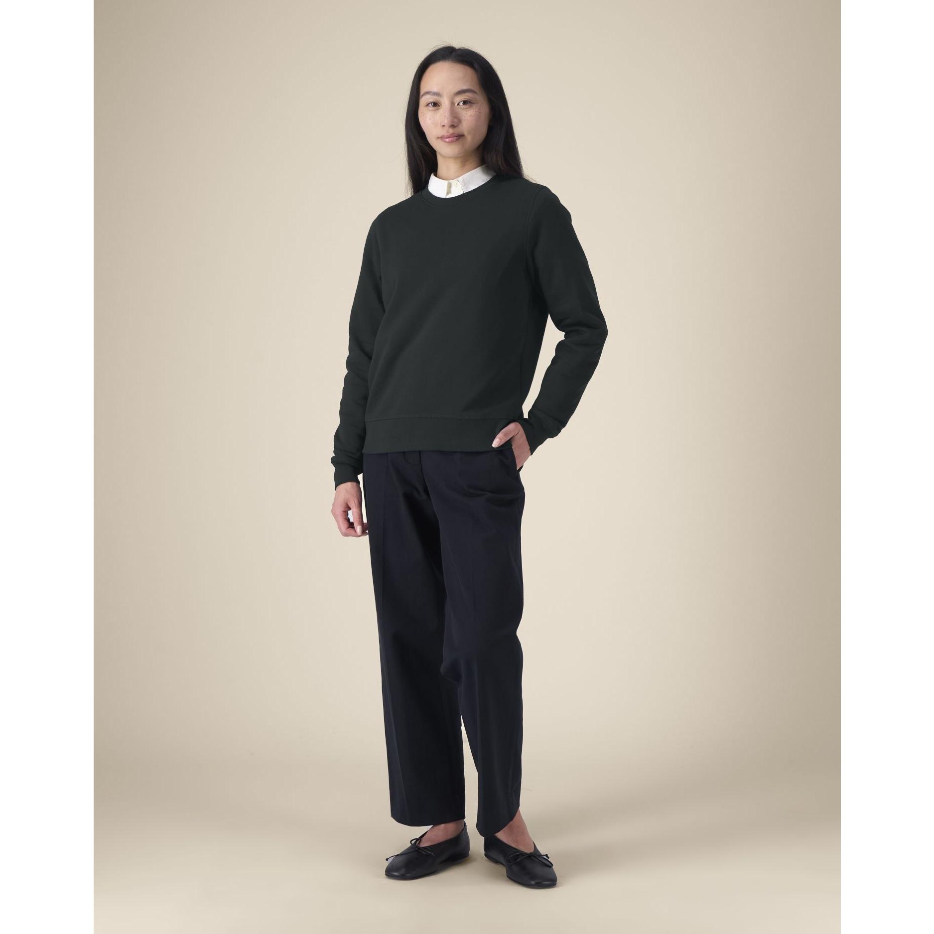 Bluză cu guler rotund Unisex Roller Black 4XL