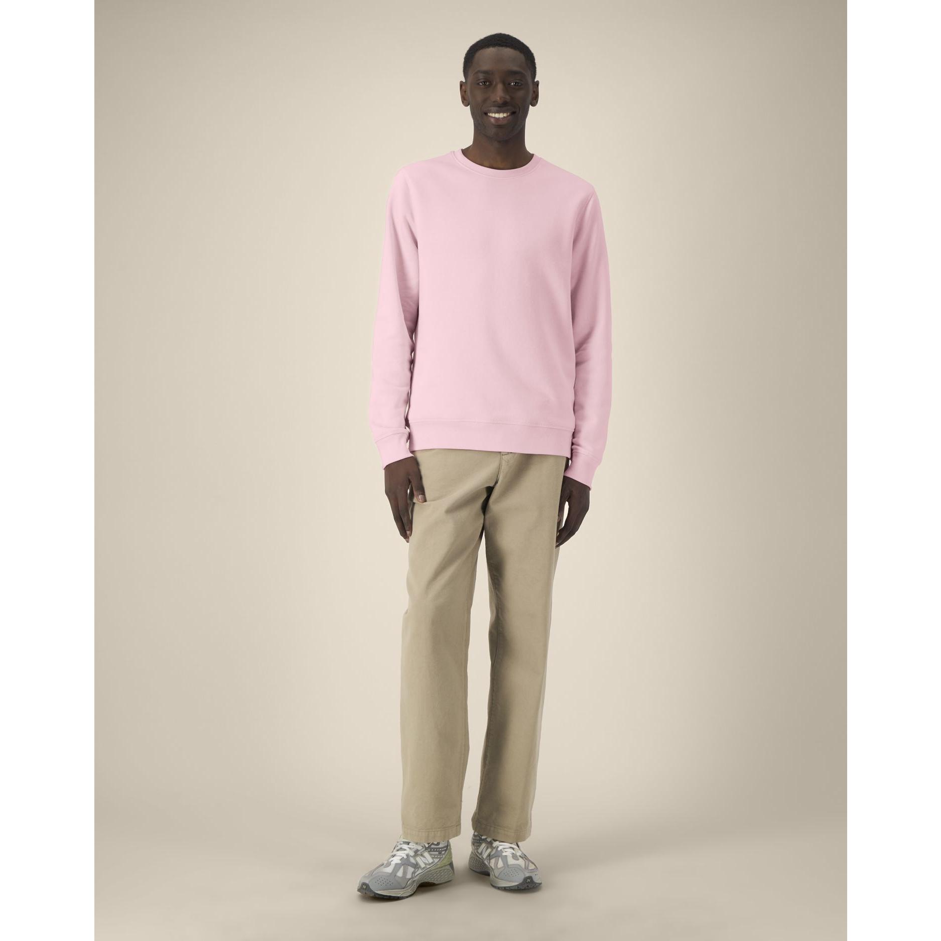 Bluză cu guler rotund Unisex Roller Cotton Pink L