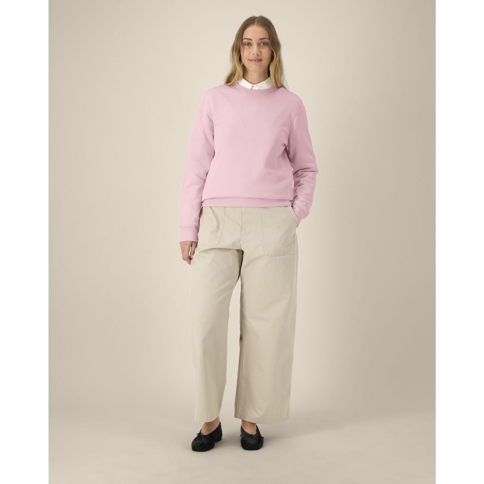 Bluză cu guler rotund Unisex Roller Cotton Pink L