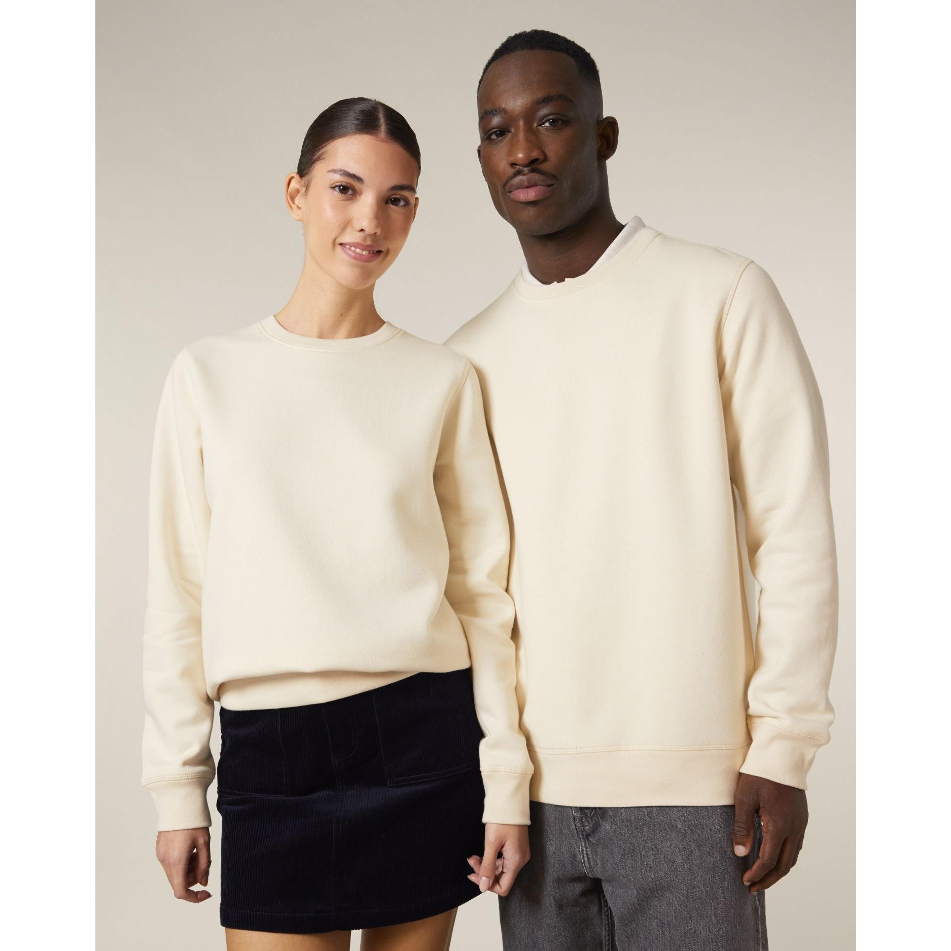Bluză cu guler rotund Unisex Roller Natural Raw L