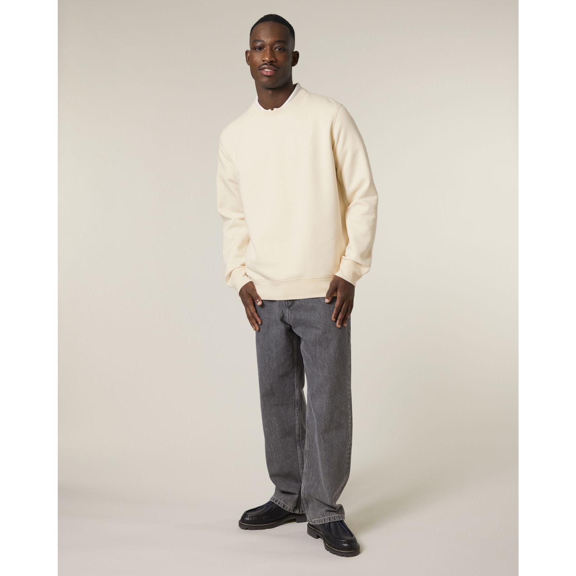 Bluză cu guler rotund Unisex Roller Natural Raw L
