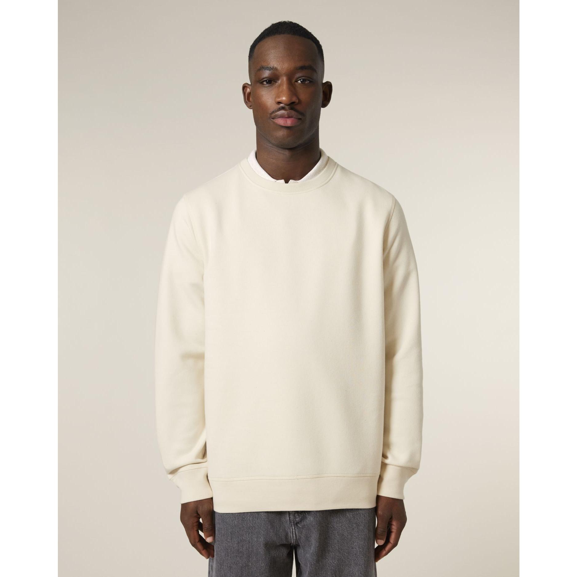 Bluză cu guler rotund Unisex Roller Natural Raw L