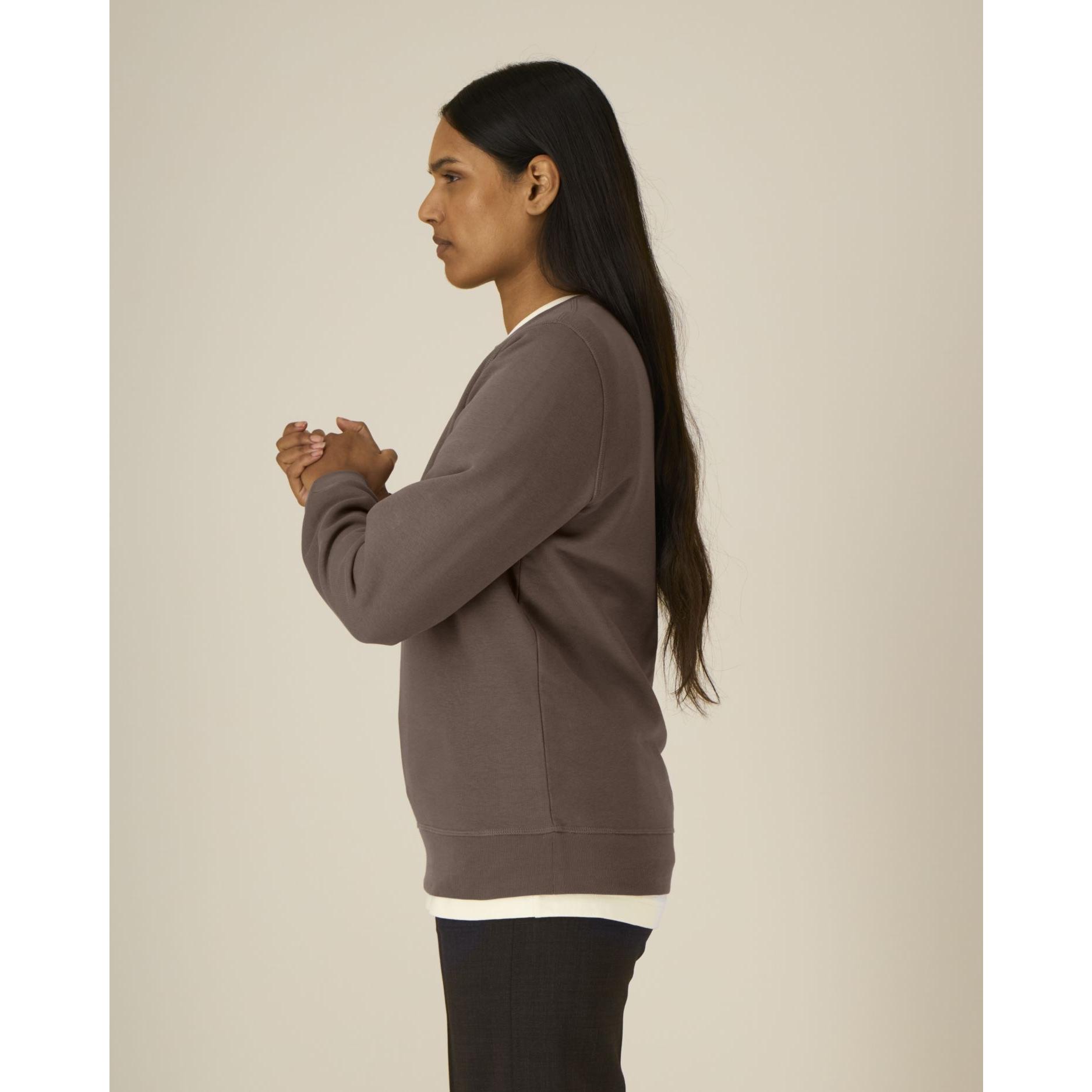 Bluză cu guler rotund Unisex Roller Mocha L