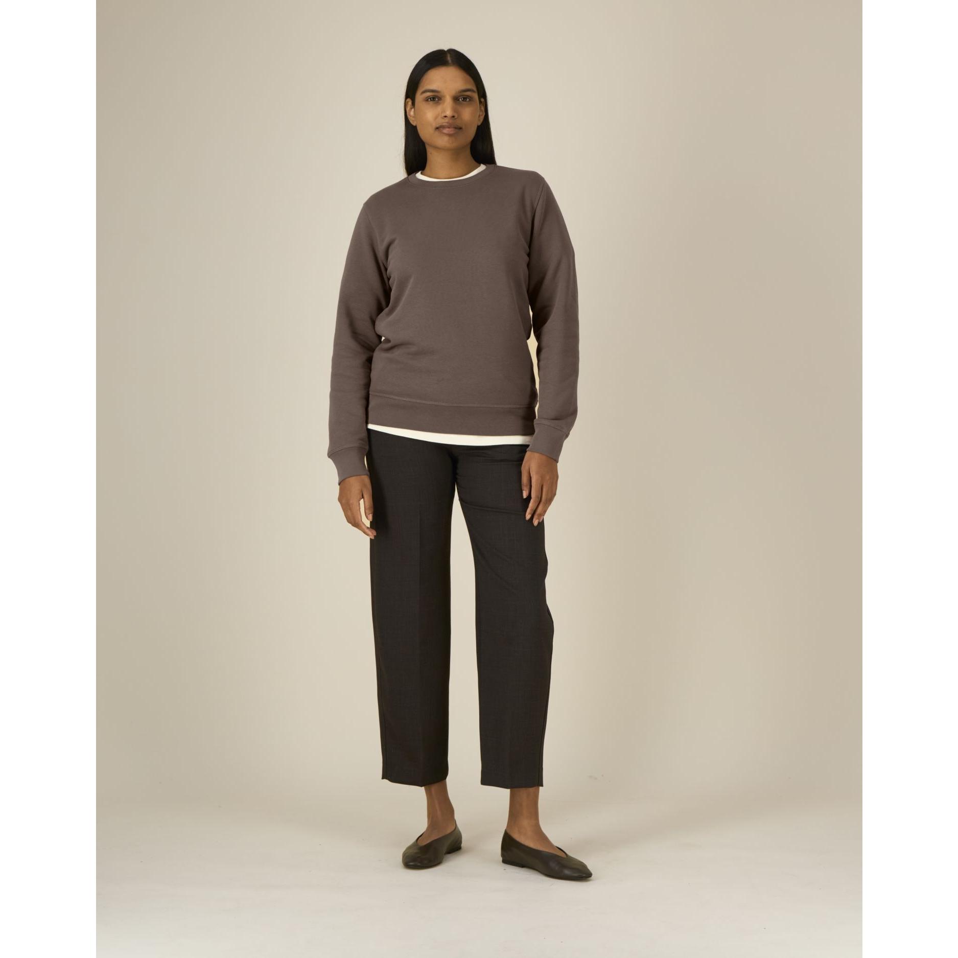 Bluză cu guler rotund Unisex Roller Mocha L