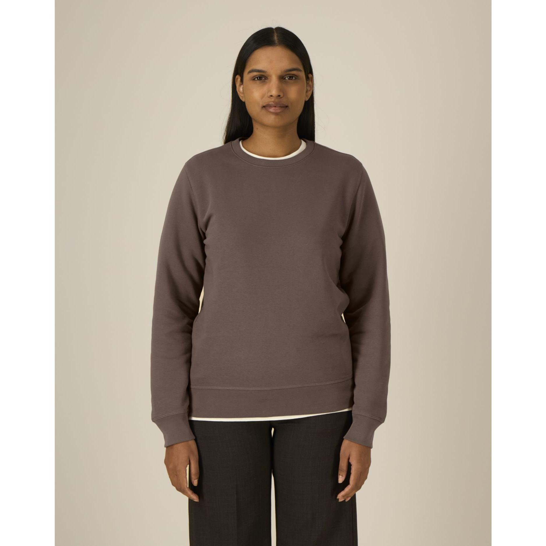 Bluză cu guler rotund Unisex Roller Mocha L