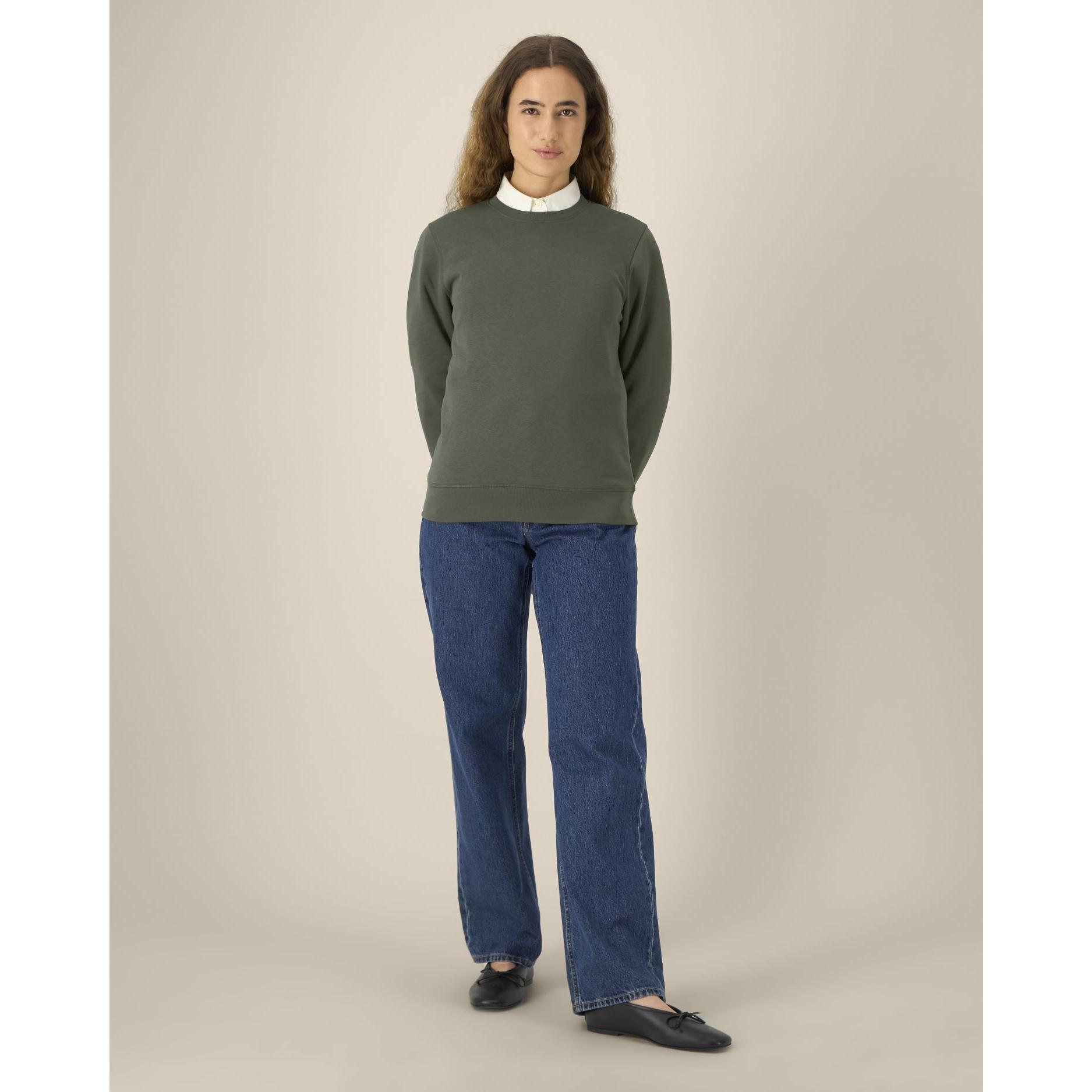Bluză cu guler rotund Unisex Roller Khaki L