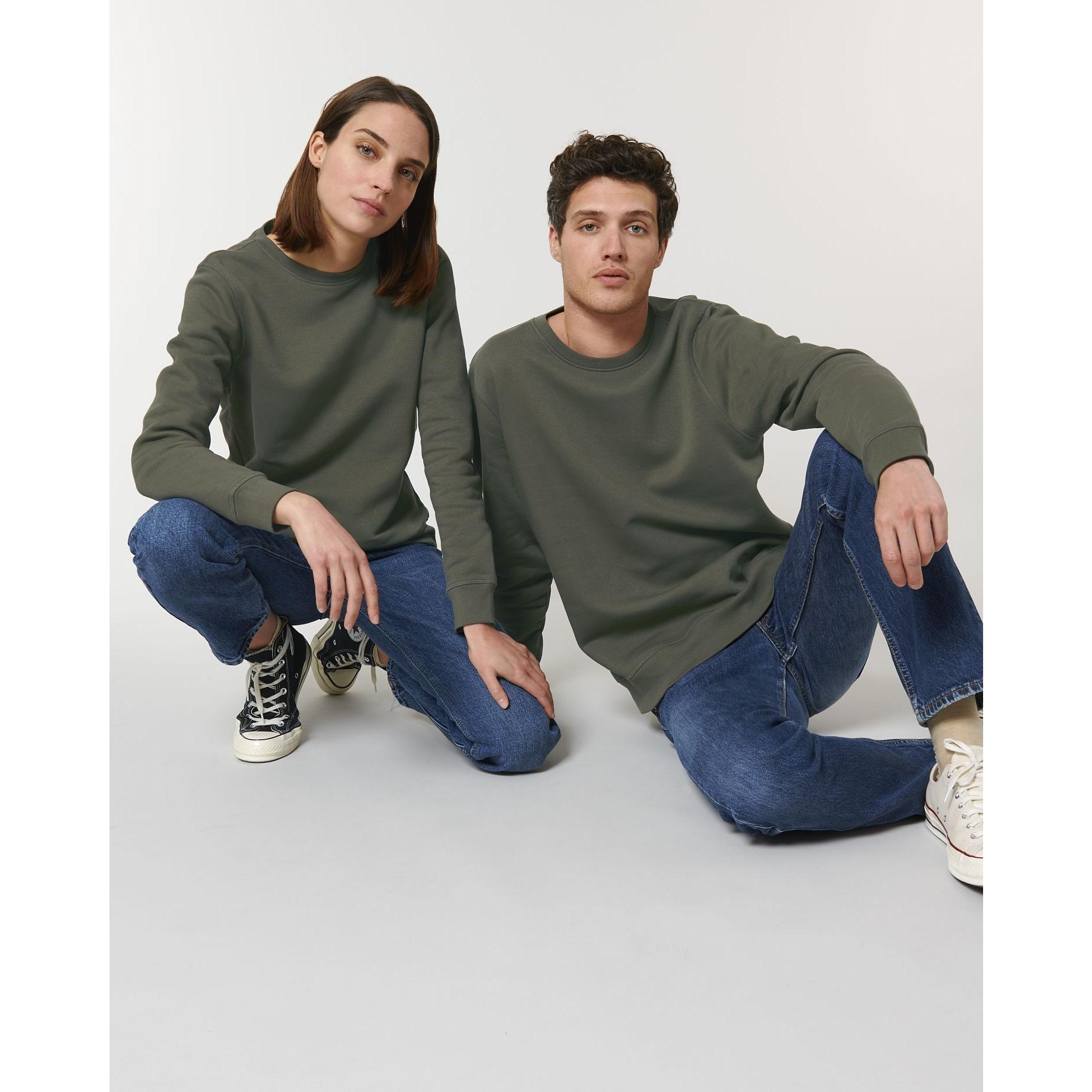 Bluză cu guler rotund Unisex Roller Khaki L