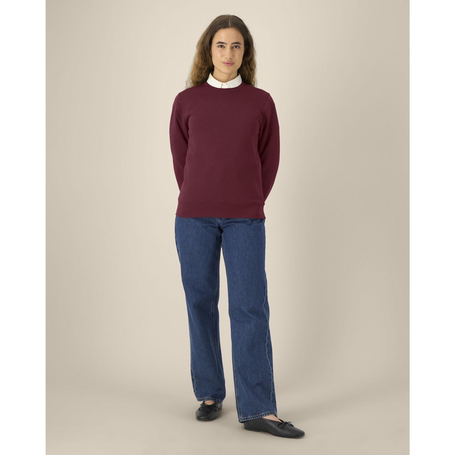 Bluză cu guler rotund Unisex Roller Burgundy L
