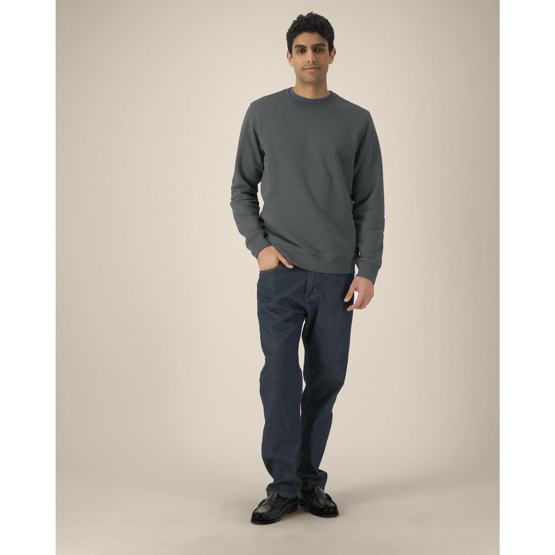Bluză cu guler rotund Unisex Roller Anthracite L