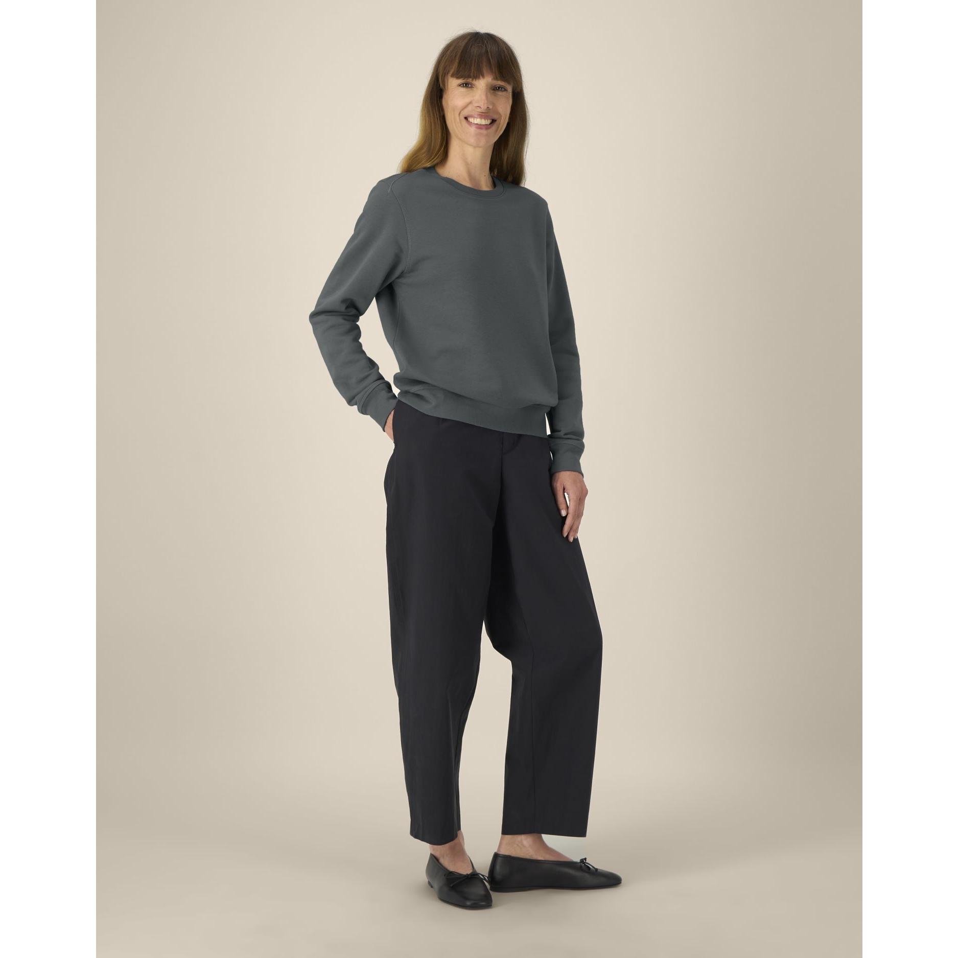 Bluză cu guler rotund Unisex Roller Anthracite L