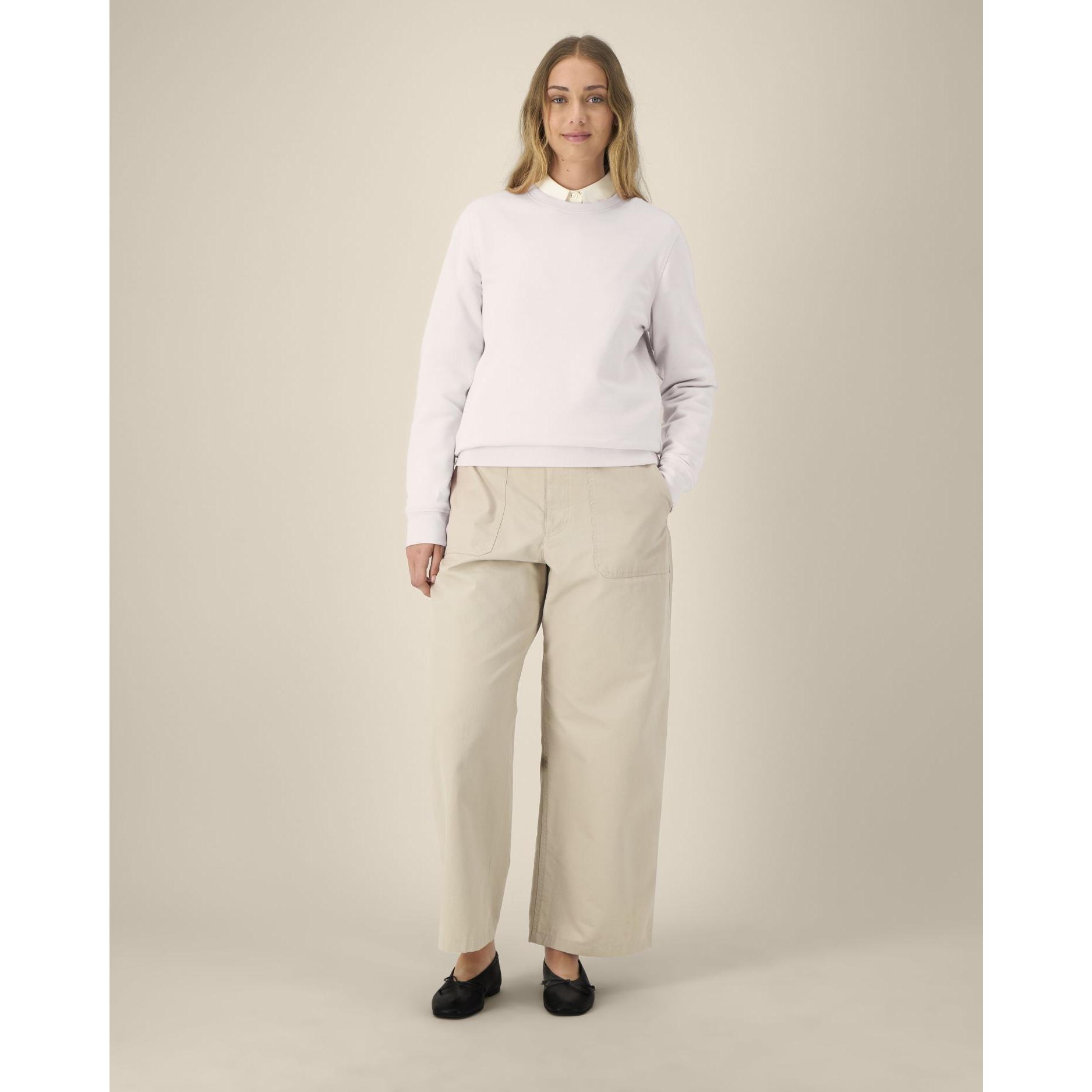 Bluză cu guler rotund Unisex Roller Vintage White L