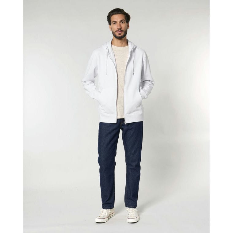 Hanorac cu fermoar Unisex Cultivator 2.0 White XXL